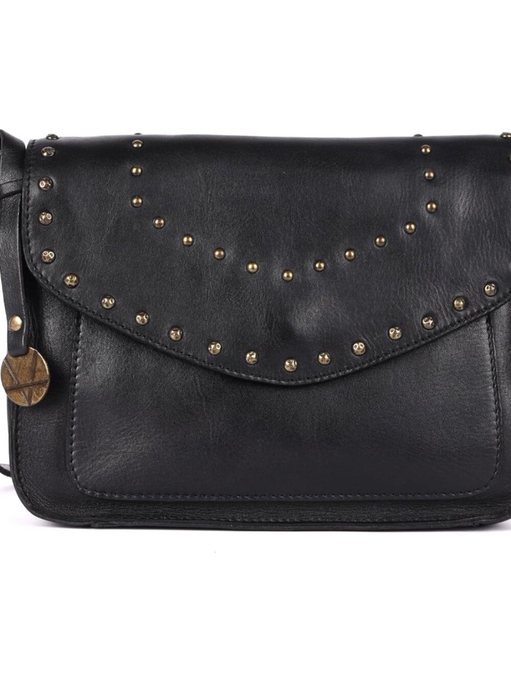 Genuine Italian Leather Boho Studded Crossbody Sling Bag, For Women